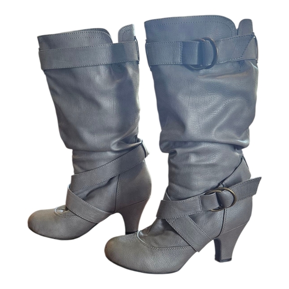 Grey SKIEKH Women's Boots Size 6 With Inner Pocket Vegan Leather - Picture 1 of 5